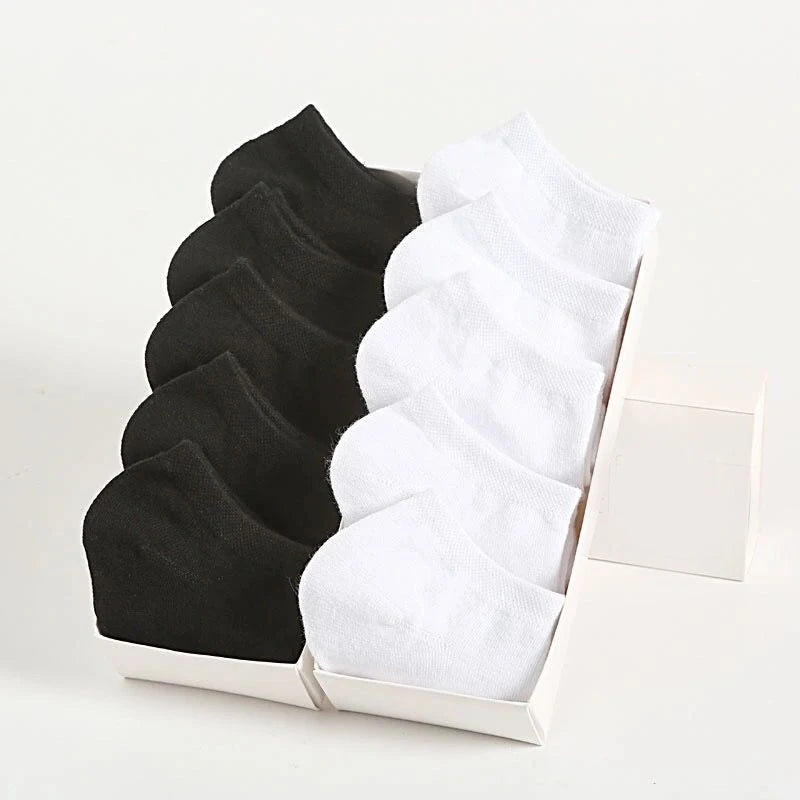 5/10 /20/30 Pairs Unisex Casual Plain Color Boat Socks Thin Breathable Comfy Anti Odor Sweat-absorbing Ankle Socks For Men Women Beauty World Shop