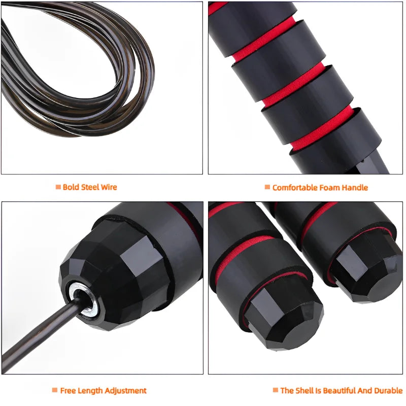 1PCS The New Jump Rope Steel Wire Skipping Exercise Adjustable Jumping Fitness Workout Training Home Sport Equipment Tangle-Free Beauty World Shop