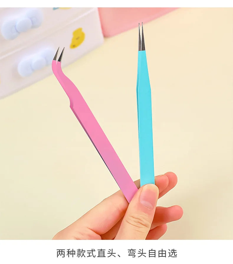 2pcs Tweezers Creative Macaroon Color Clip for DIY Decroative Journal Diary Scrapbook Sticker Tool Back To School Student Supply Beauty World Shop