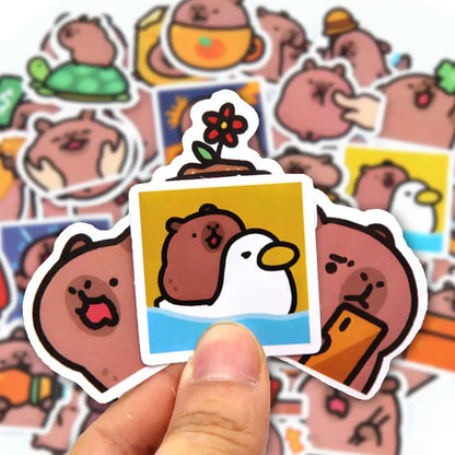 10/50/100pcs Capybaras Stickers Cartoon Cute Decals Toy Stationery Guitar Phone Bicycle Laptop Luggage Car Graffiti Kids Sticker Beauty World Shop