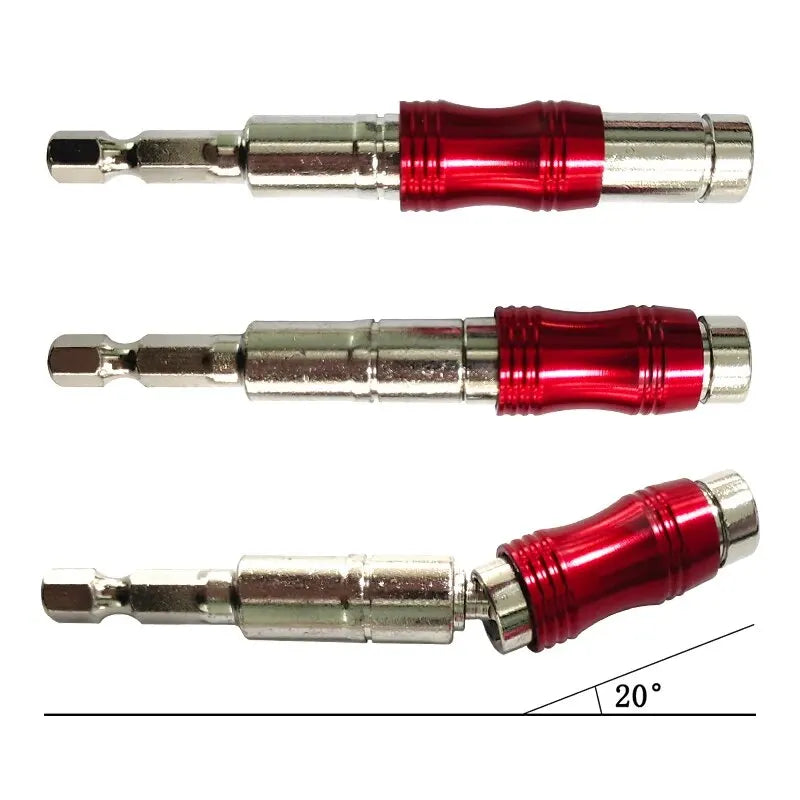 1PC Red Curved Hexagonal Handle Directional Extension Rod Magnetic Screw Drill Tip Universal Adapter Electric Tool Accessories Beauty World Shop