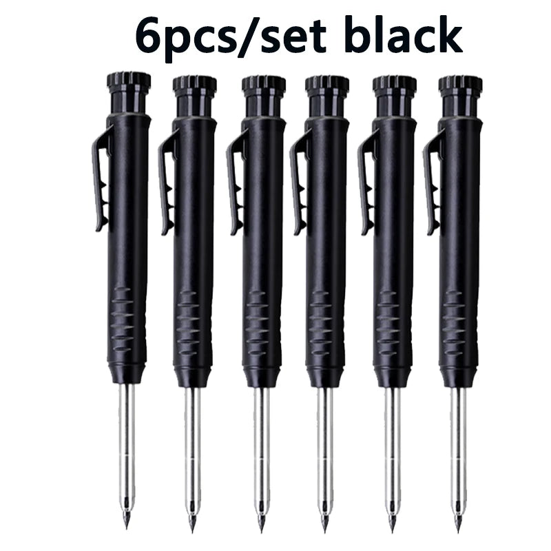6Pcs Engineering Drawing Woodworking Marking Mechanical Pencils, 2.8mm Long Head Carpenter Pencil, Applicable Construction Works Beauty World Shop