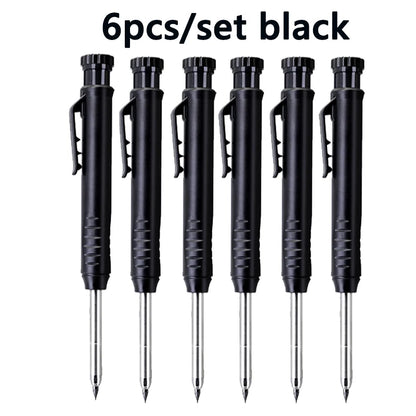 6Pcs Engineering Drawing Woodworking Marking Mechanical Pencils, 2.8mm Long Head Carpenter Pencil, Applicable Construction Works Beauty World Shop