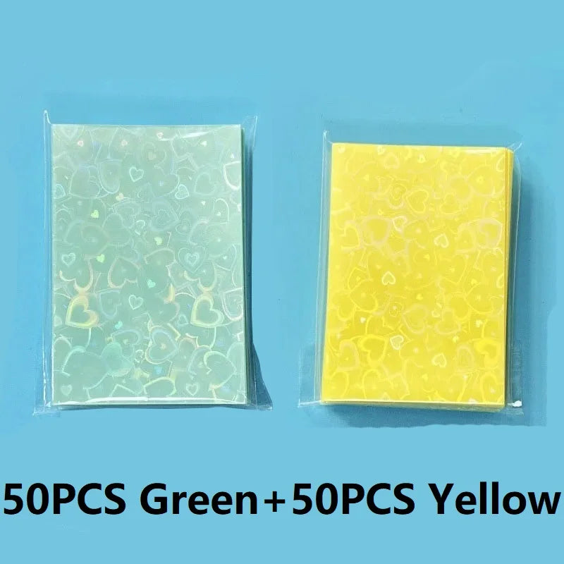 50PCS Heart Sleeves Color Photo Card Sleeve Photocard Holder Kpop Popcorn Sleeves Photo Card Packaging BQ01 Beauty World Shop