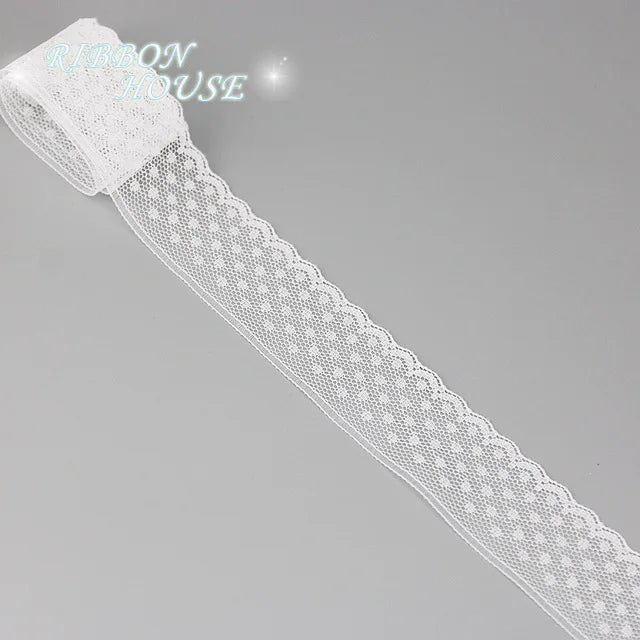 (5 yards/roll) white Lace ribbon fabric Webbing Decoration Lovely gift packing polyester Material Home Accessories Store