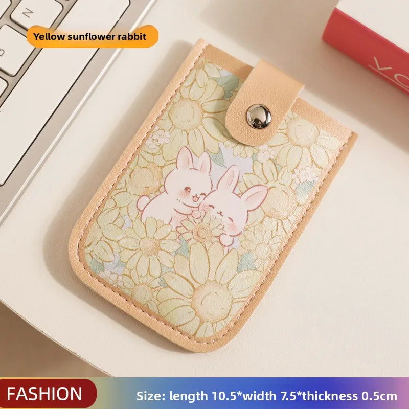 Vintage Oil Painting Pull Out Card Holder One Piece Women's Compact Ultra Thin Mini Cartoon New Style Niche Design Card Case Bag Beauty World Shop