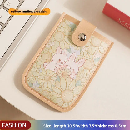 Vintage Oil Painting Pull Out Card Holder One Piece Women's Compact Ultra Thin Mini Cartoon New Style Niche Design Card Case Bag Beauty World Shop