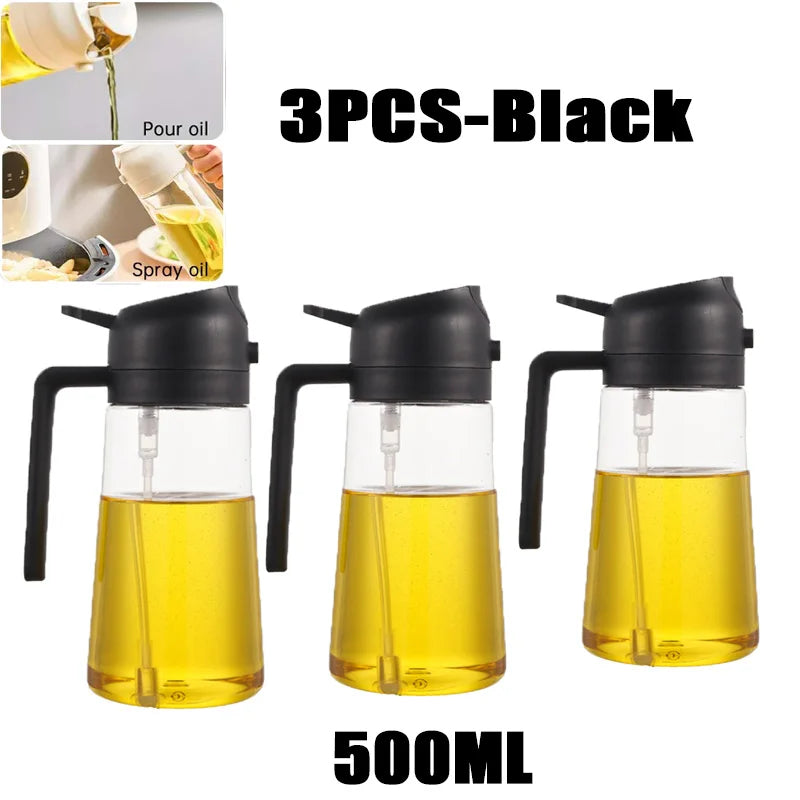 200/300/500ml Oil Spray Bottle BBQ Cooking Olive Oil Sprayer Plastic Baking Oil Spray Empty Bottle Vinegar Bottle Or  Oil brush Beauty World Shop