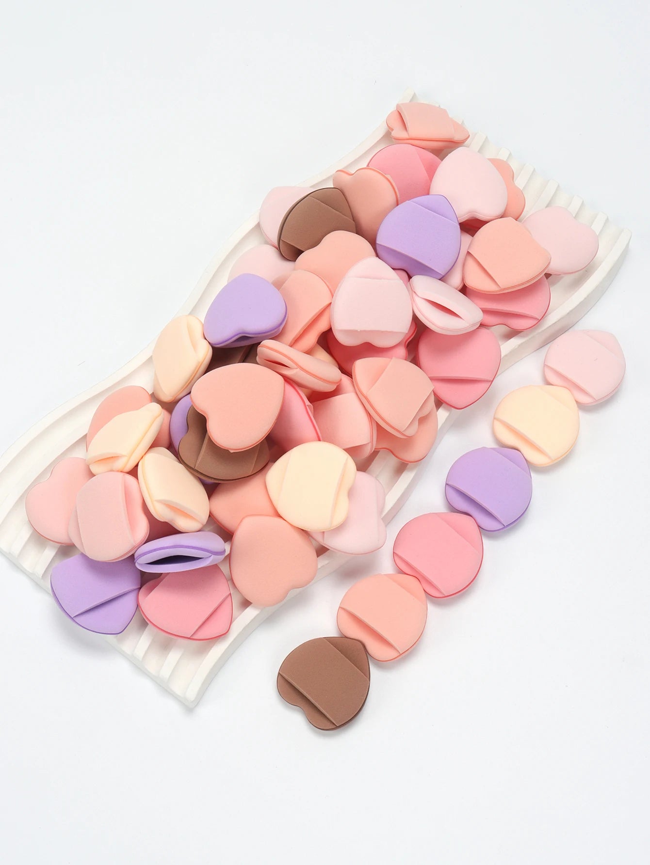 50 Mini Finger Cushions Air Cushion Powder Puff, Latex Free Mixed Sponge and Cosmetic Puff Is Used for Liquid Foundation Make- Beauty World Shop