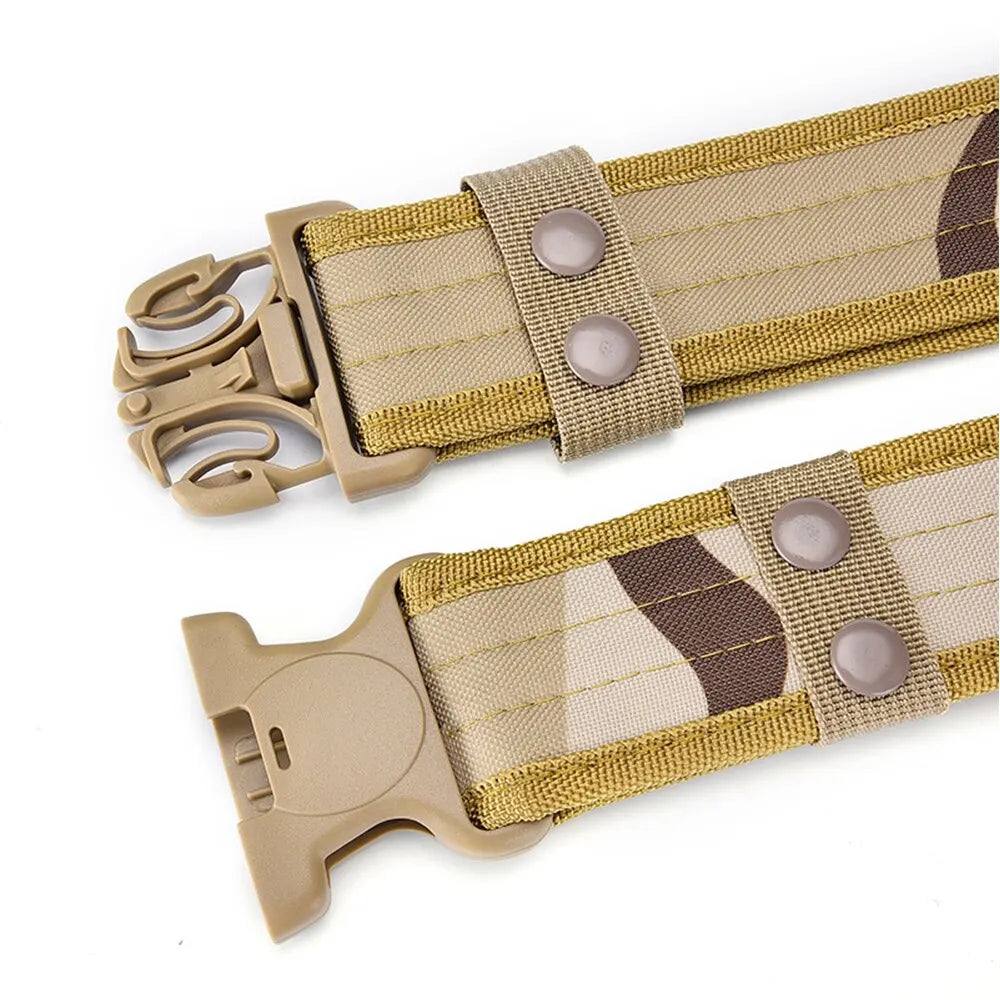 Men's Belt Outdoor Camouflage Tactical Belt Oxford Cloth Belt Mountaineering Belt Nylon Wide Waist Belt Work Belt Neutral Belts Beauty World Shop