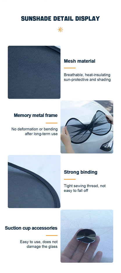 SEAMETAL Car Sun Shade Side Window Curtain Front Rear Window Sunshade Summer UV Blocking Suction Cup Car Sun Protection Curtains Beauty World Shop
