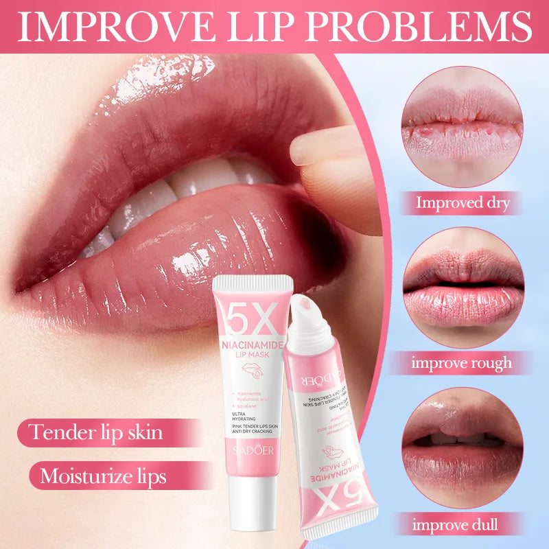 5X Niacinamide Plumping Lip Mask – Intense Hydration & Anti-Dryness for Soft, Pink Lips | Care Chapped Lips Overnig 10g/pc Beauty World Shop