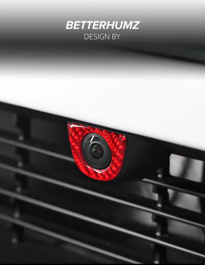 For Tesla Model Y Juniper 2025- Carbon Fiber Car Styling Head Front Camera Protector Stickers Trim Auto Decoration Accessories Beauty World Shop