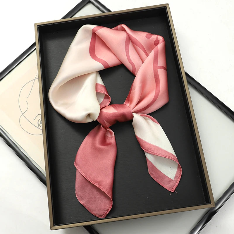 2025 New Fashion Luxury Printed Square Shawl Women 70x70cm Pashmina Silk Scarf Neck Headband Bandana Beauty World Shop