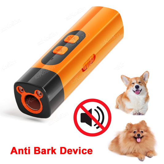 Portable Ultrasonic Dog Repeller with Strobe Light Rechargeable Bark Control Device for Training Anti-Barking & Chasing Dogs