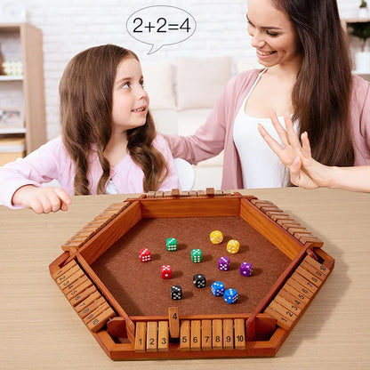 Six Sided Flipping Game, Wooden Number Game, Shut The Box Dice Game - Parent-Child Board Game, Bar Party, Leisure Gambling Game Beauty World Shop