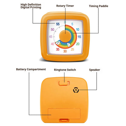 Visual Timer Children's Self-discipline Tool Countdown 60-minute Student Learning Homework Time Pomodoro Stopwatch Management Beauty World Shop