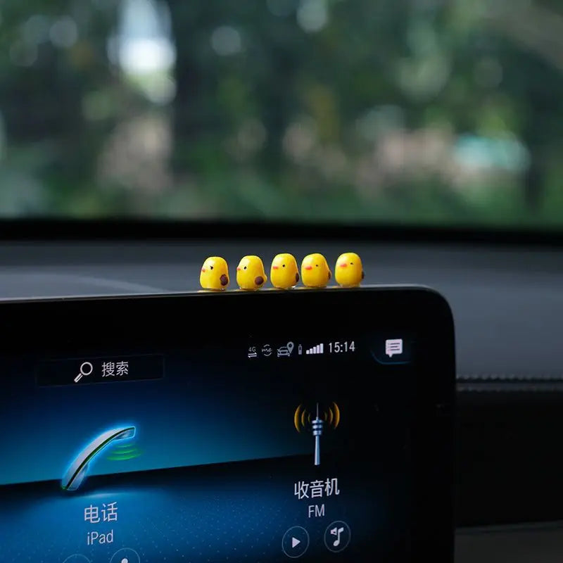 5Pcs Cute Mini Ducks Car Interior Decoration Auto Rearview Mirror Dashboard Ornaments For Woman Man Gift Car Accessories Beauty World Shop