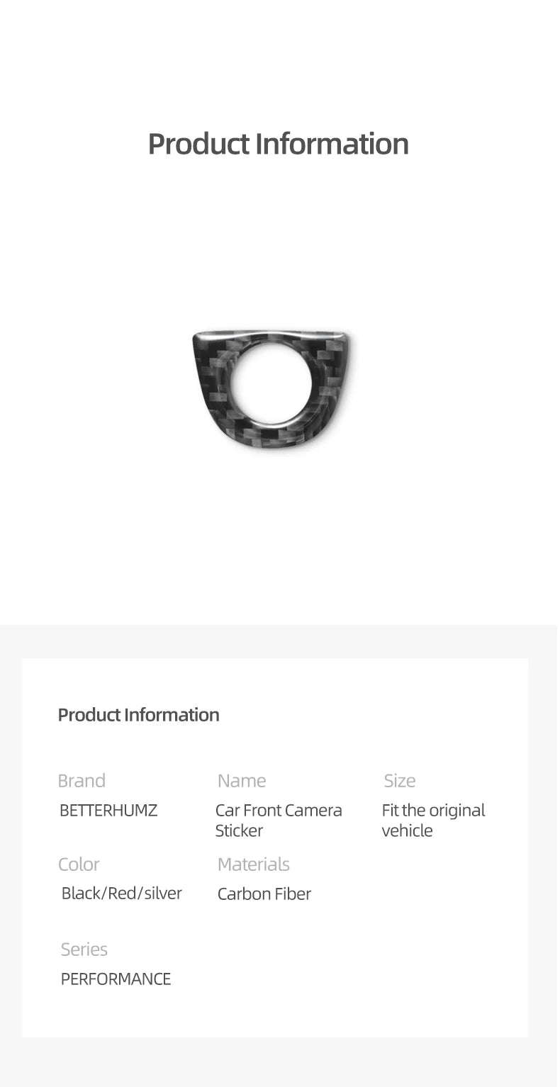 For Tesla Model Y Juniper 2025- Carbon Fiber Car Styling Head Front Camera Protector Stickers Trim Auto Decoration Accessories Beauty World Shop