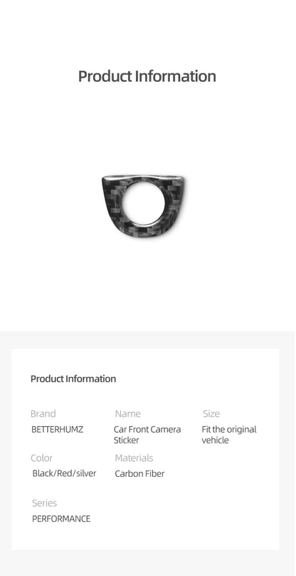 For Tesla Model Y Juniper 2025- Carbon Fiber Car Styling Head Front Camera Protector Stickers Trim Auto Decoration Accessories Beauty World Shop
