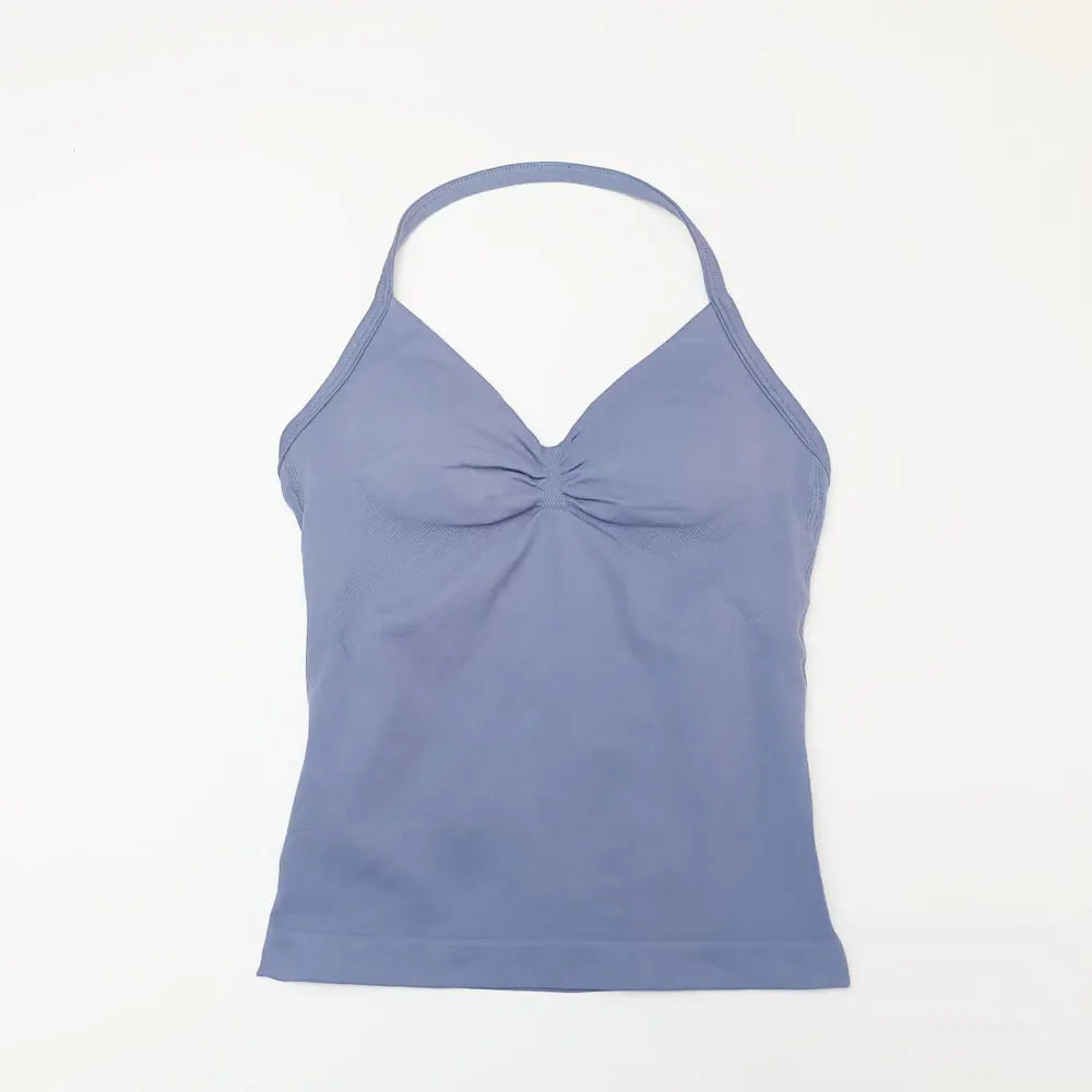 NCLAGEN Impact Longline Strappy Top Sports Yoga Vest Women's Fitness Tank Top Gym Beautiful Open Back Bra Running Workout Halter Beauty World Shop