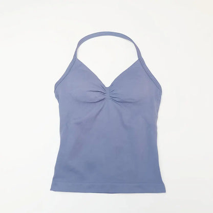 NCLAGEN Impact Longline Strappy Top Sports Yoga Vest Women's Fitness Tank Top Gym Beautiful Open Back Bra Running Workout Halter Beauty World Shop