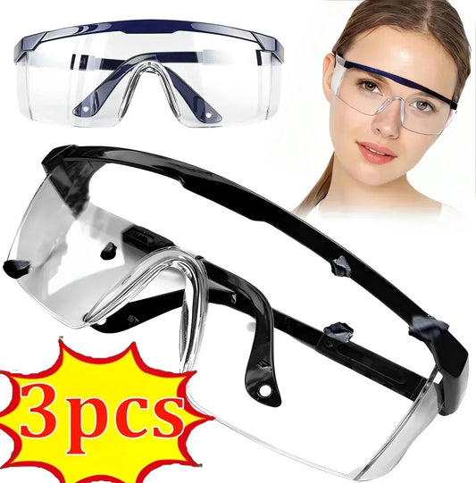 3Pcs Anti-Splash Work Safety Glasses Eye Protecting Lab Goggles Protective Industrial Wind Dust Proof Goggles Cycling Glasses Beauty Trend Shop