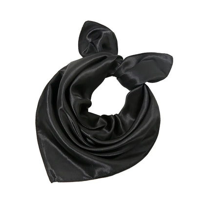 Women New Plain Satin Solid Color 60x60cm Square Scarf Girl Simulation Silk Performance Small Scarves Best Party Gift Beauty World Shop