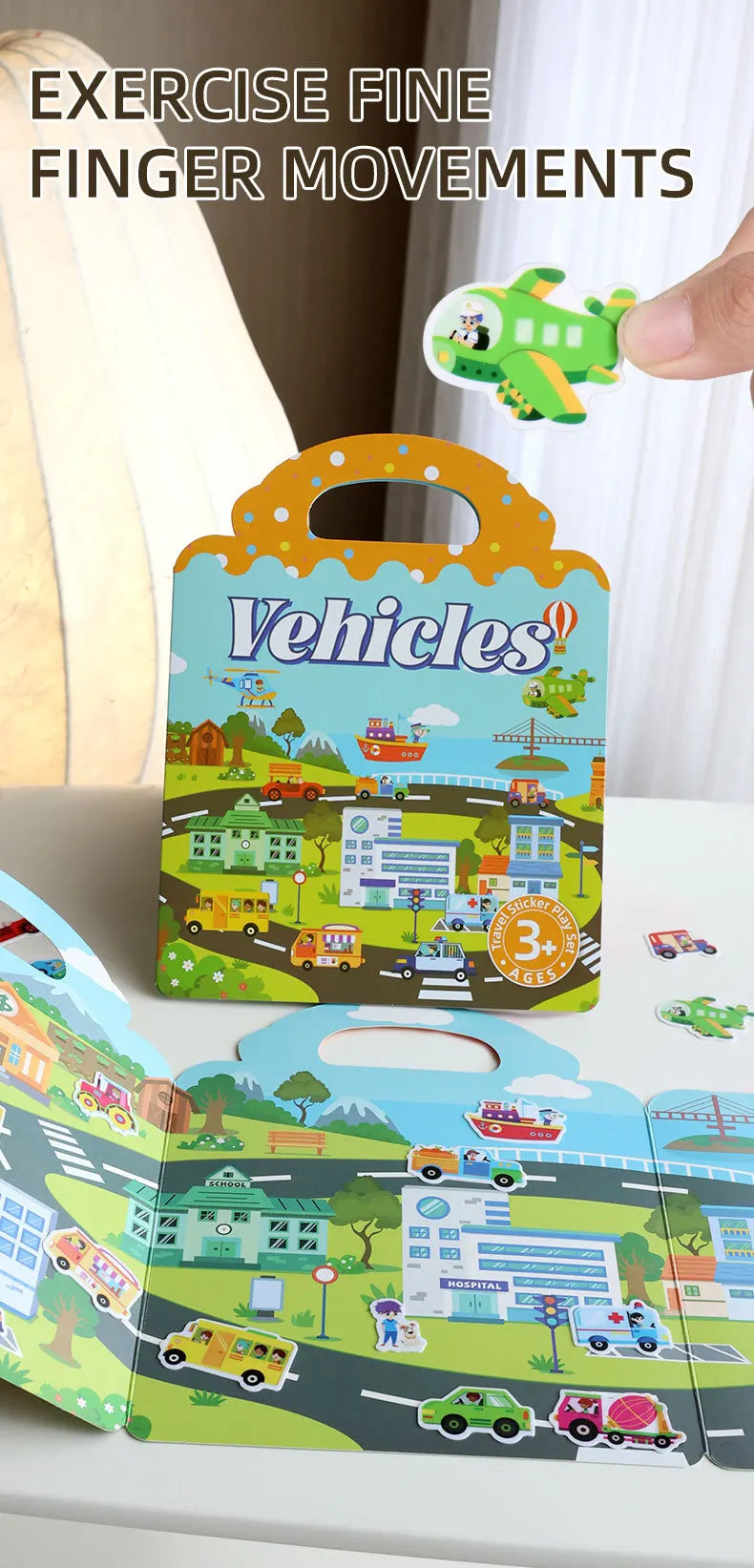 1 Book Jelly Sticker Book Quiet Book DIY Fun for Children's Scene Stickers Repeatedly Paste Puzzle Sticker Book Beauty World Shop