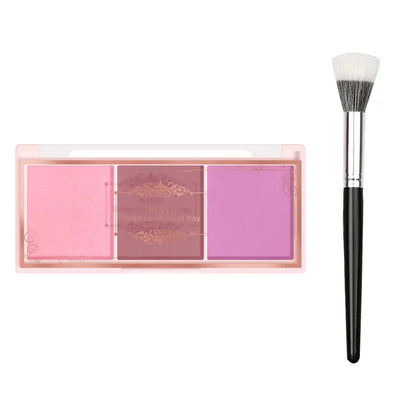 3-Color Cheek Red Plate Nude Makeup Natural Matte Milk Tea Orange Eye Shadow Makeup Lasting High Color Rendering Invisible Beauty World Shop