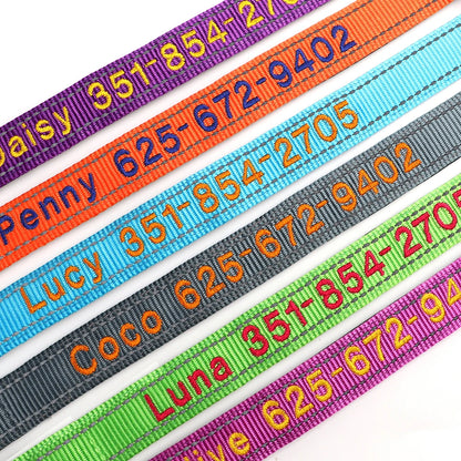 Embroidered Nylon Dog Collar Personalized Puppy Cat Collars Reflective Pet ID Collars DIY Phone Name ID For Small Large Dog Cat Beauty World Shop