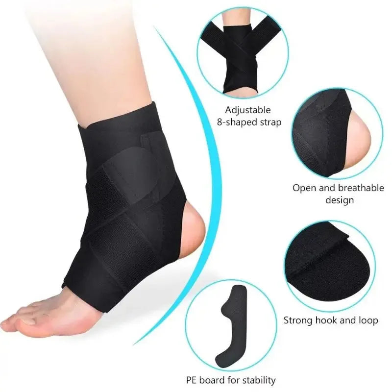 Adjustable Ankle Brace Breathable & Comfortable Elastic Ankle Support Sleeve Running Basketball Volleyball Foot Tendon Support Beauty World Shop