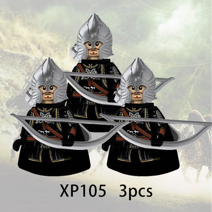 3pcs Lord Rings Elves Orcs Army Dwarf Rohan Mini Action Toy Figures Building Blocks Assembly Toys for Kids Birthday Gift Beauty World Shop