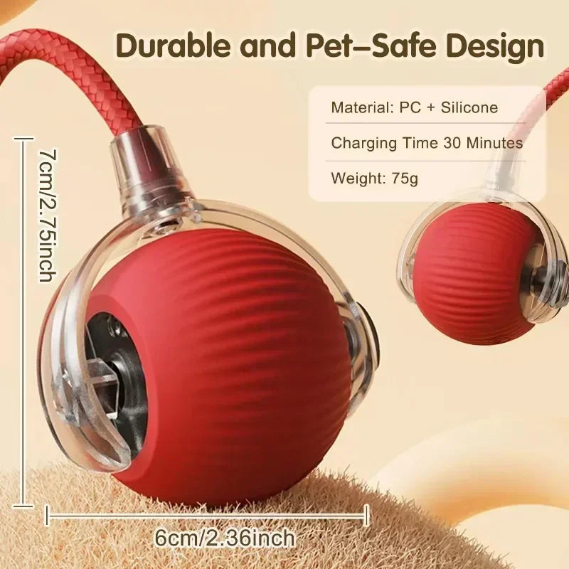 Cat Interactive Ball Toy, Automatic Rolling Ball with Tail, Rechargeable Smart Pet Interactive Toy, Intelligent Mouse for Cat Beauty World Shop