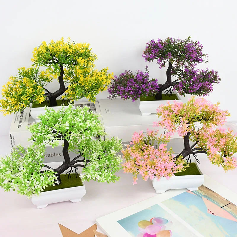 Artificial Plants Bonsai Small Tree Pot Fake Plant Flowers Potted Ornaments For Home Room Table Decoration Hotel Garden Decor Beauty World Shop