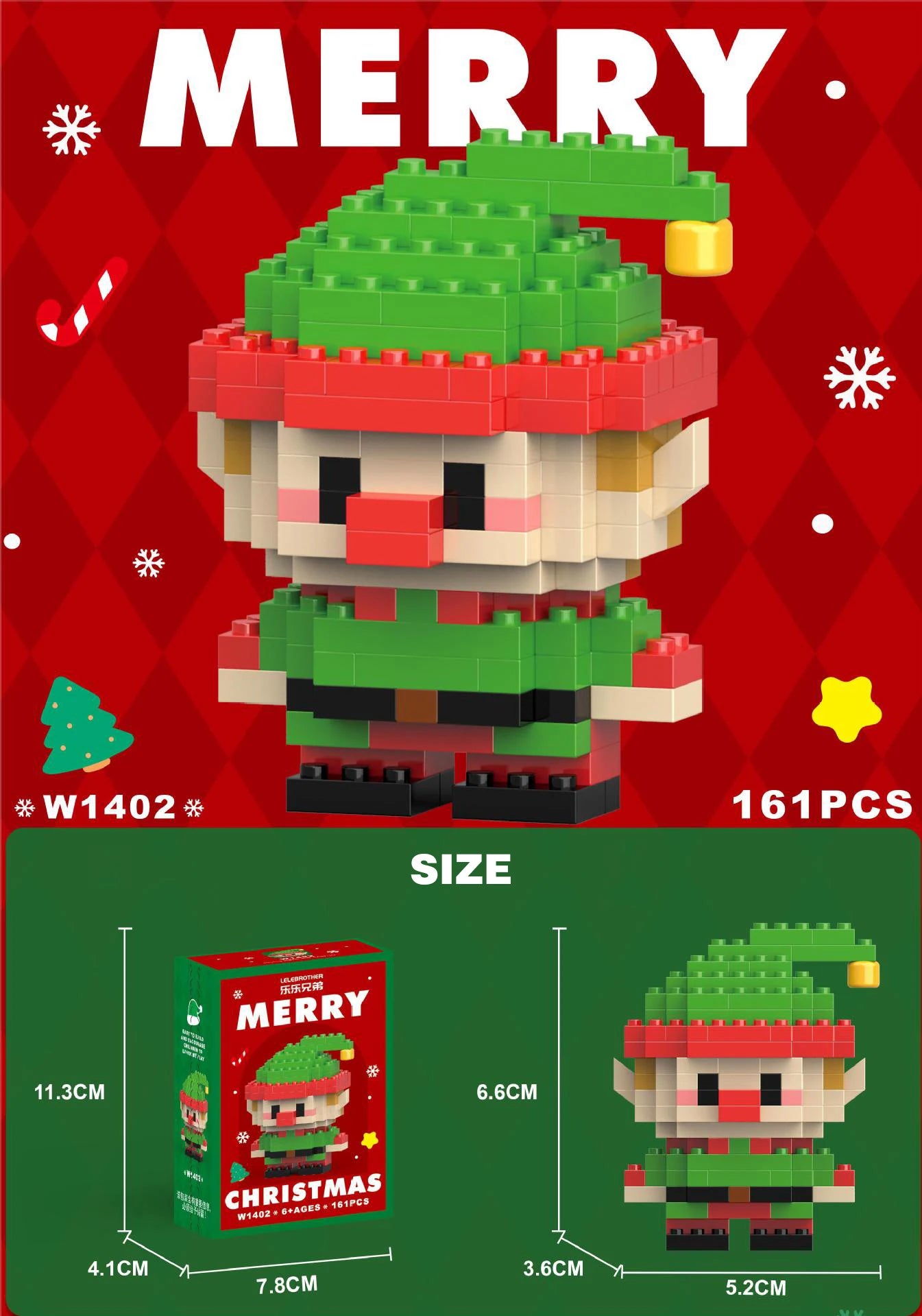Christmas Building Block Santa Claus Snowman Elk Tree Micro Brick Puzzle Assembly Model Home Decoration Xmas Party Gift Kid Toy Beauty World Shop