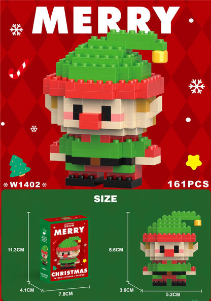 Christmas Building Block Santa Claus Snowman Elk Tree Micro Brick Puzzle Assembly Model Home Decoration Xmas Party Gift Kid Toy Beauty World Shop