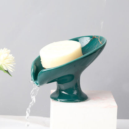 New 1 ceramic Leay shower soap holder, bathroom and kitchen supplies shape box, drain hole tray, storage board Beauty World Shop