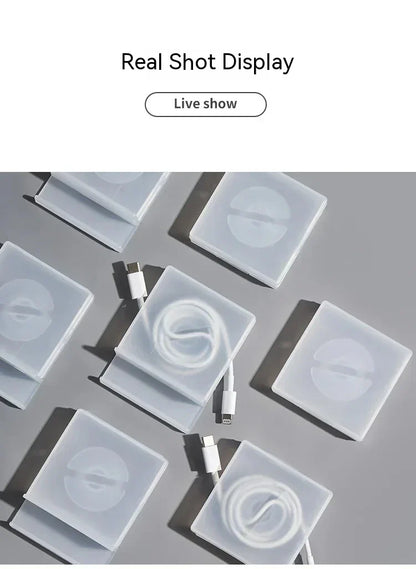 Portable Transparent Cable Organizer Cord Management Usb Cable Winder Retractable Phone Holder Charger Wire Storage Protector Beauty Trend Shop