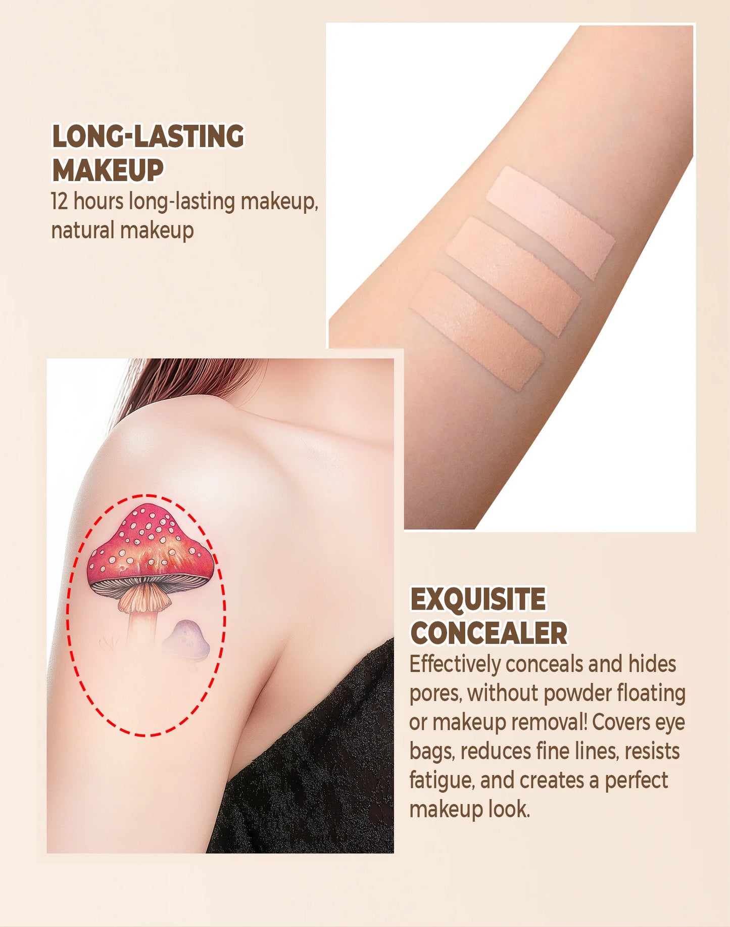 Waterproof Full Coverage Concealer for Tattoos, Scars - Natural Finish Foundation for All Skin Tones & Types Beauty World Shop