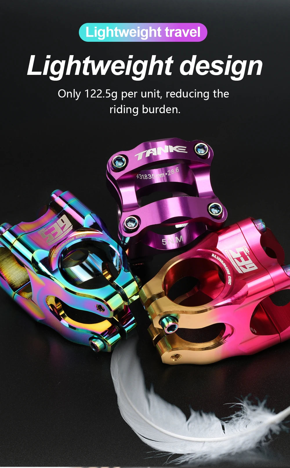 TANKE MTB Power Stem Road Bike Mountain Bicycle Bridge Short Power 35mm Rod Handlebar Table Adjustable Stem Riser 31.8 Cycling Beauty World Shop