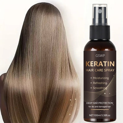 GSWP Keratin Hair Spray Contains Castor Oil and Argan Oil, Quickly Absorbed, Moisturize Hair, Leave It Non-Greasy. 100ml Beauty World Shop