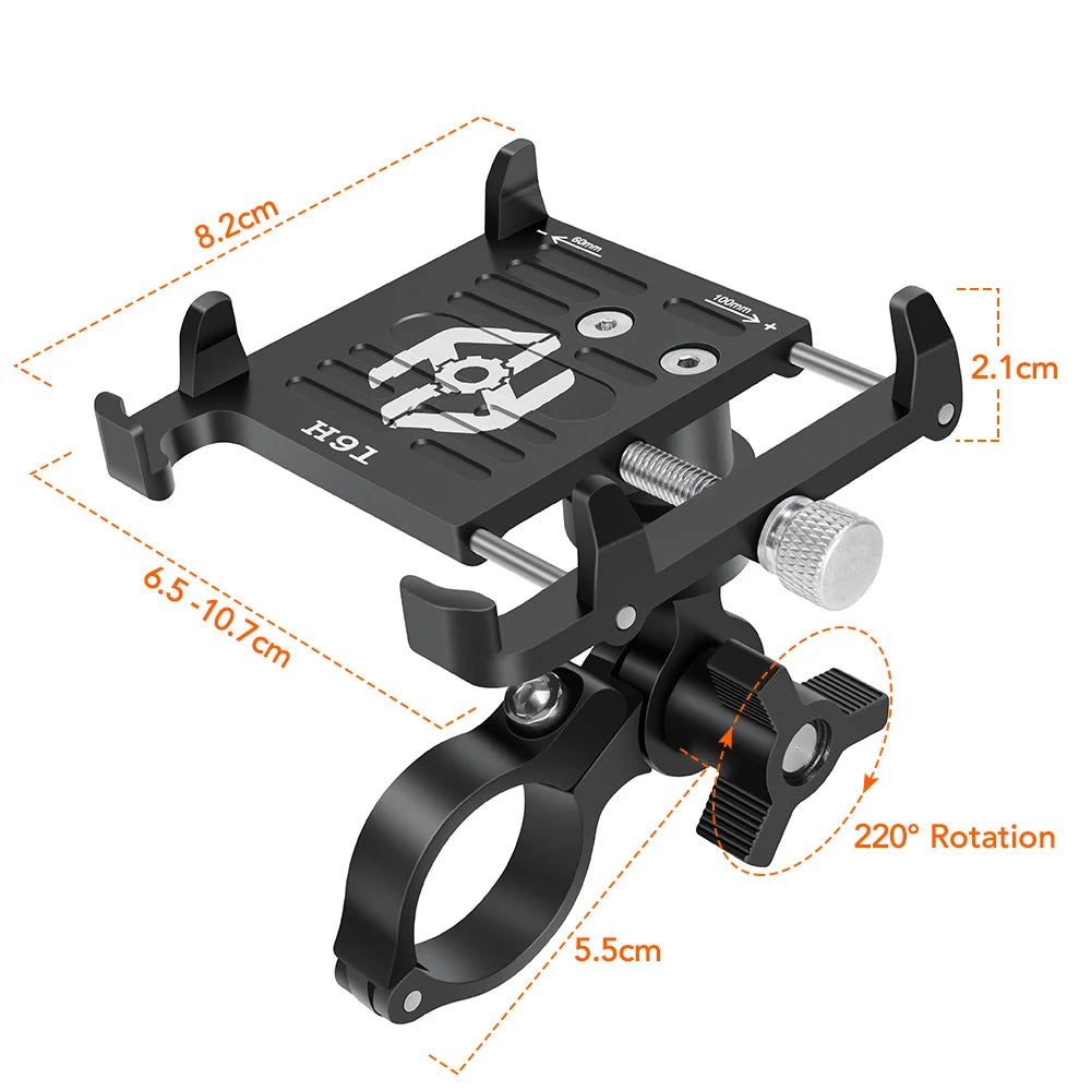 NEWBOLER MTB Phone Mount Stand Bicycle Holder 360° Rotatable Aluminum Adjustable Bike Phone Holder Non-slip Cycling Bracke Beauty World Shop