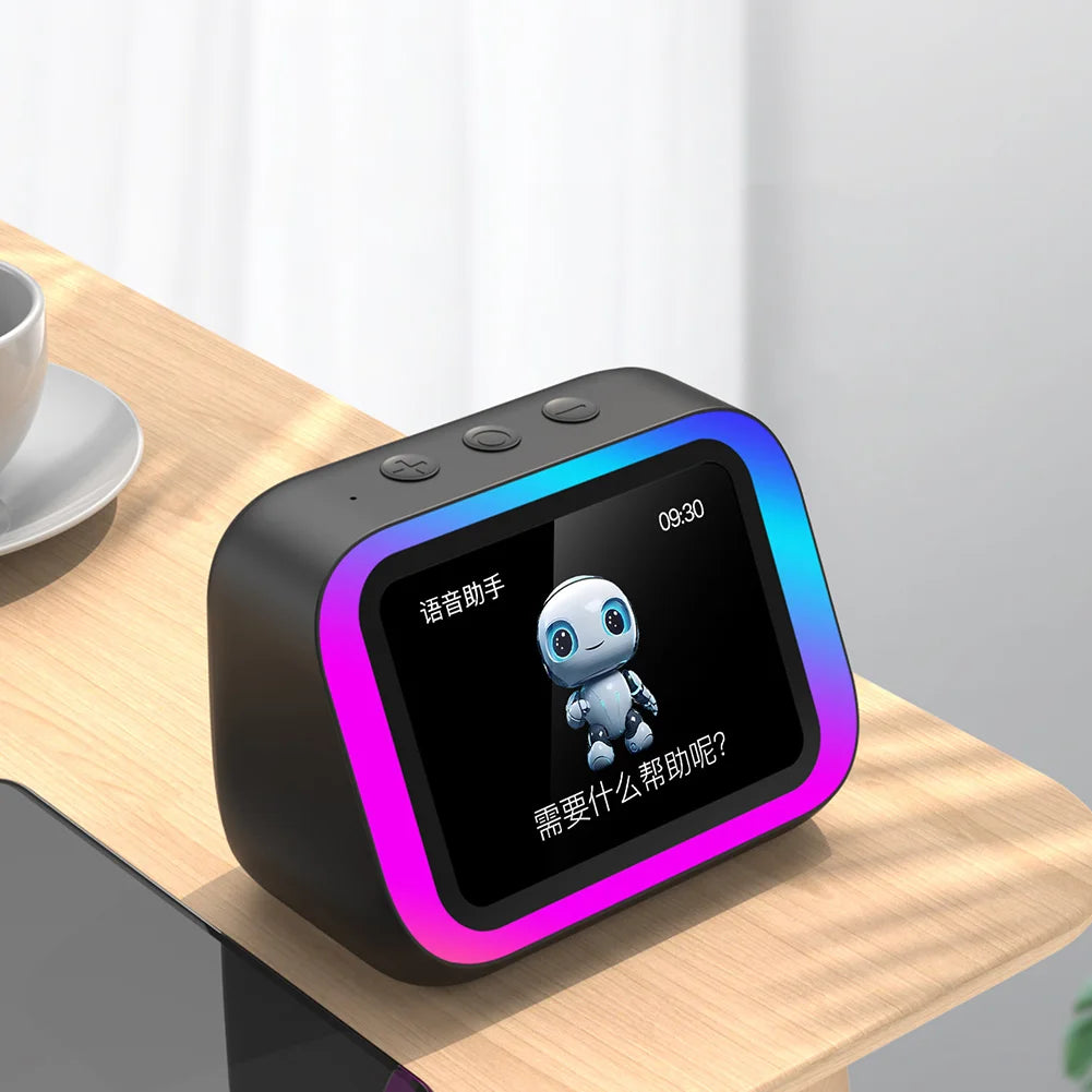 TF26 Pro Smart Speaker with RGB Lights Bluetooth Music Stories Player Home Voice Assistant Alarm Clock For Bedroom Living Room