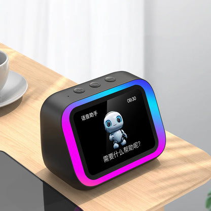 TF26 Pro Smart Speaker with RGB Lights Bluetooth Music Stories Player Home Voice Assistant Alarm Clock For Bedroom Living Room
