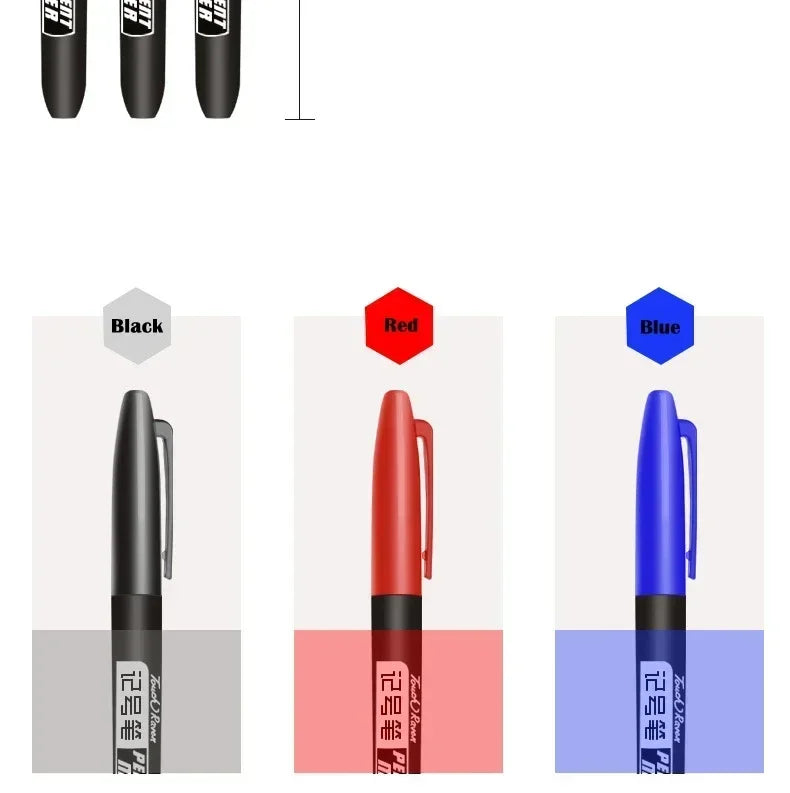 6-20PCs/Set PermanentMarker Pen Fine Point Waterproof Markers Thin Nib Crude Nib Black Blue Red Ink 1.5mm Fine Color Marker Pens Beauty World Shop