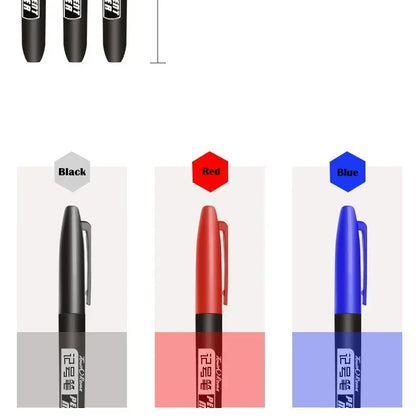 6-20PCs/Set PermanentMarker Pen Fine Point Waterproof Markers Thin Nib Crude Nib Black Blue Red Ink 1.5mm Fine Color Marker Pens Beauty World Shop