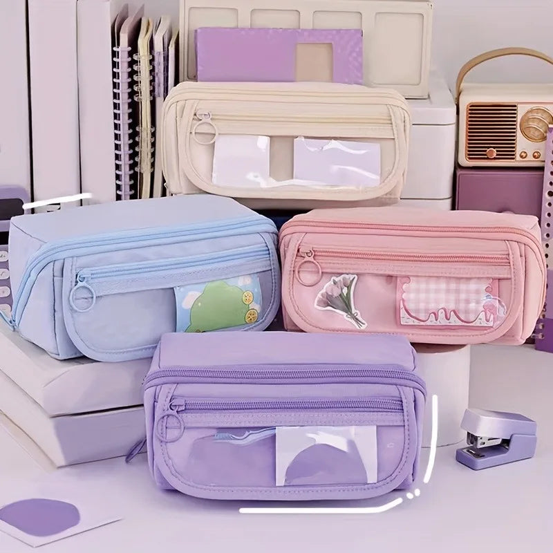 1pc large capacity learning pencil case with multifunctional desktop organization and storage stationery box for boys and girls Beauty World Shop