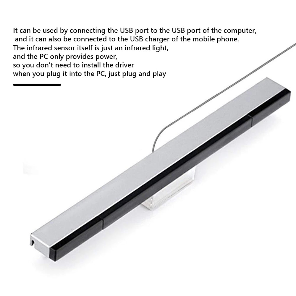 Sensor Bar USB Replacement Wired Game Console Accessories Remote Sensor Reciever for Wii/Wii U Console
