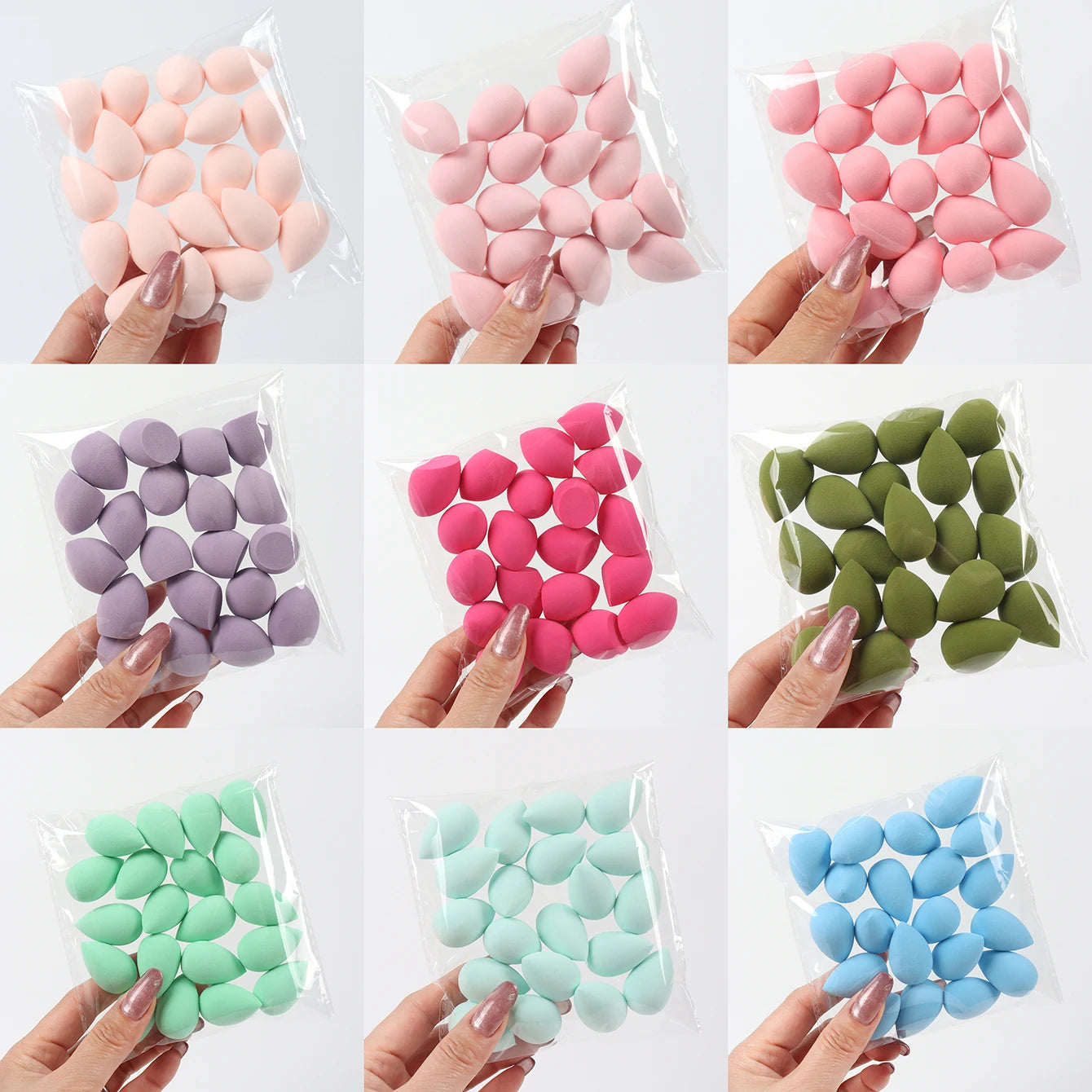 20 件装 Mini Finger Puff Beauty Cosmetic Foundation Cosmetic Sponge Makeup Blender Suitable for Cream & Powder Concealer Beauty World Shop
